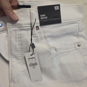 Express Off-White High Rise Skinny Jeans